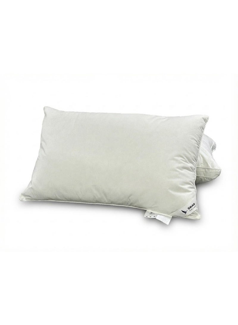 Swan Premium Hotel Pillow, Soft Microfiber Filling, 50x75 cm, White - Image 1
