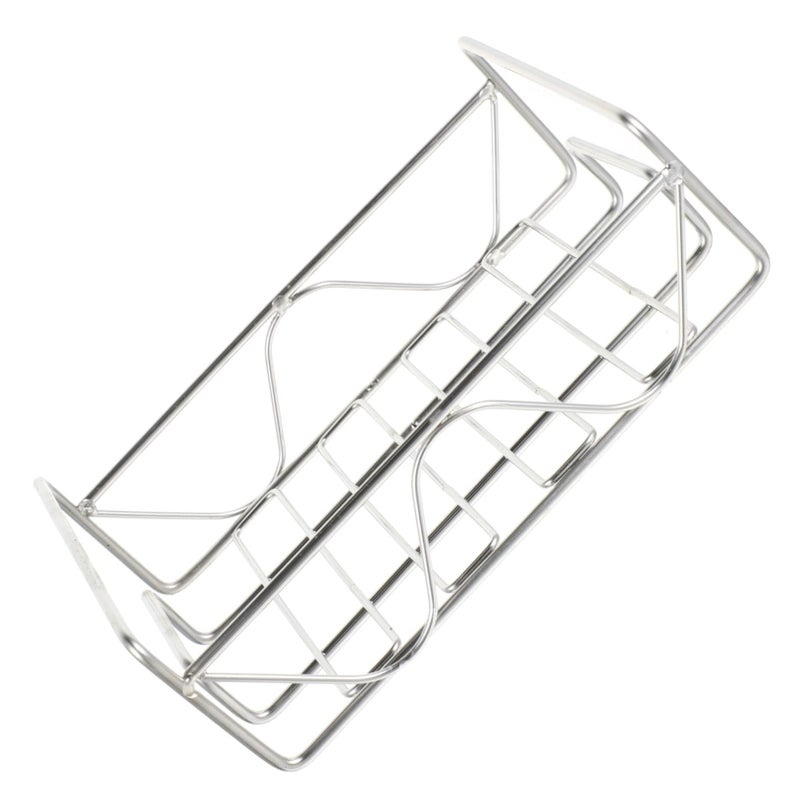 Stainless Steel Wall Mounted Shower Basket Adhesive No Drilling Bathroom Organizer - Image 2