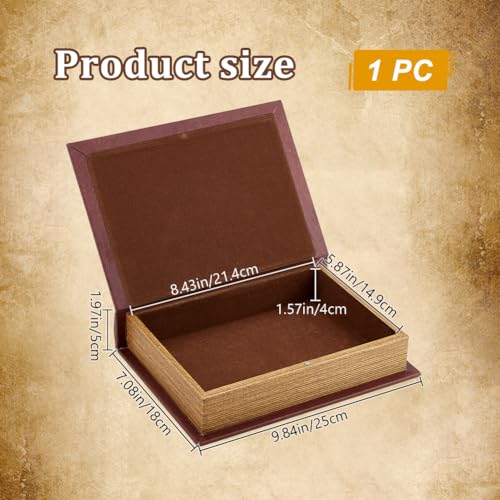 GLASSWINDS Decorative Book Box, Vintage Storage Book Box Fake Books Boxes, Books Shaped Trinket Storage Boxes Leather Embossed Faux Letter for Hidden Jewelry, Photos, Greeting Cards, Remotes - Image 2