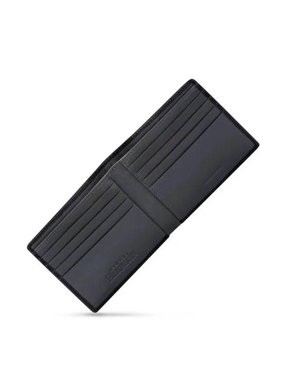 MICHEL HERBELIN Matrix Leather Bi-Fold Blue & Black Wallet for Men's
