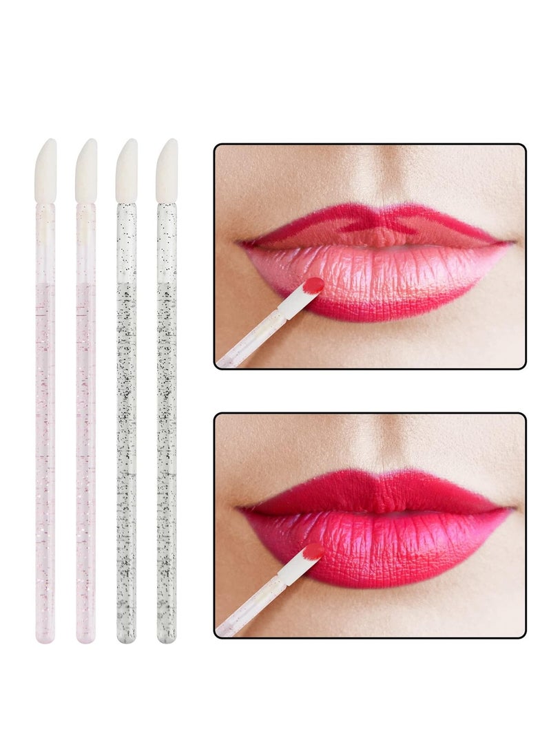 Kirecoo Kirecoo 200PCS Lip Applicators Disposable - Glitter Crystal Lip Wands, Lip Brush, Lip Gloss Wands, Lipstick Applicator Wands, Makeup Applicator Beauty Tool Kits (Black+Pink) - Image 3