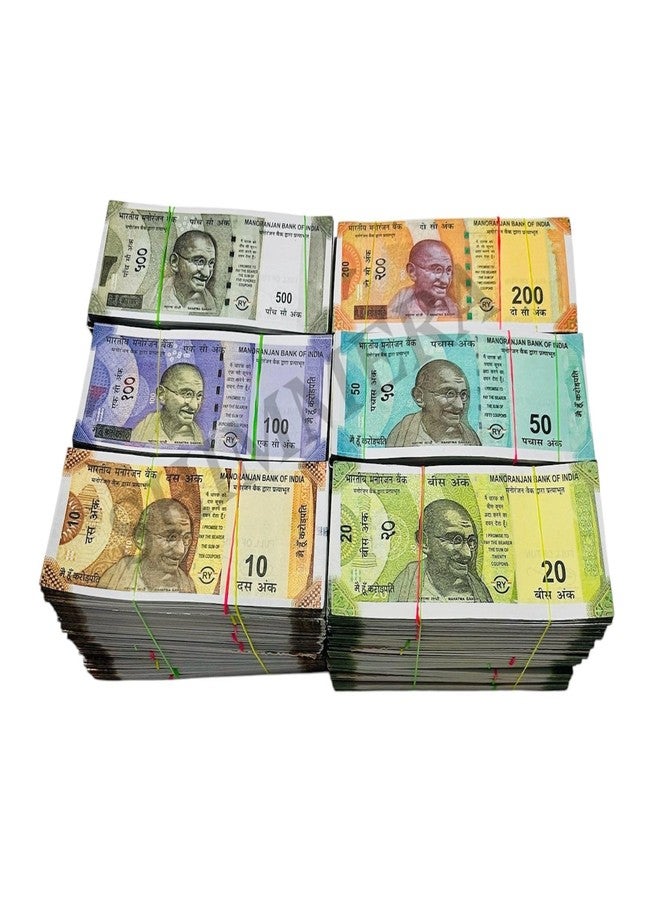 Shimmera Kids Playing Fake Rupees Cash Bundles 100 x 6 Units Set Total 600 Notes for Kids, Educational Toy Money Pack Nakli Note Set All New 10 | 20 | 50 | 100 | 200 | 500 Artificial Playing Currency - Image 5