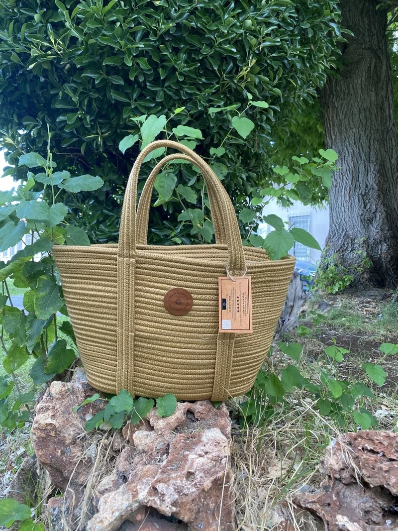 BDZ Deri Jute Straw Look Handbag Beach Bag Shoulder Bag