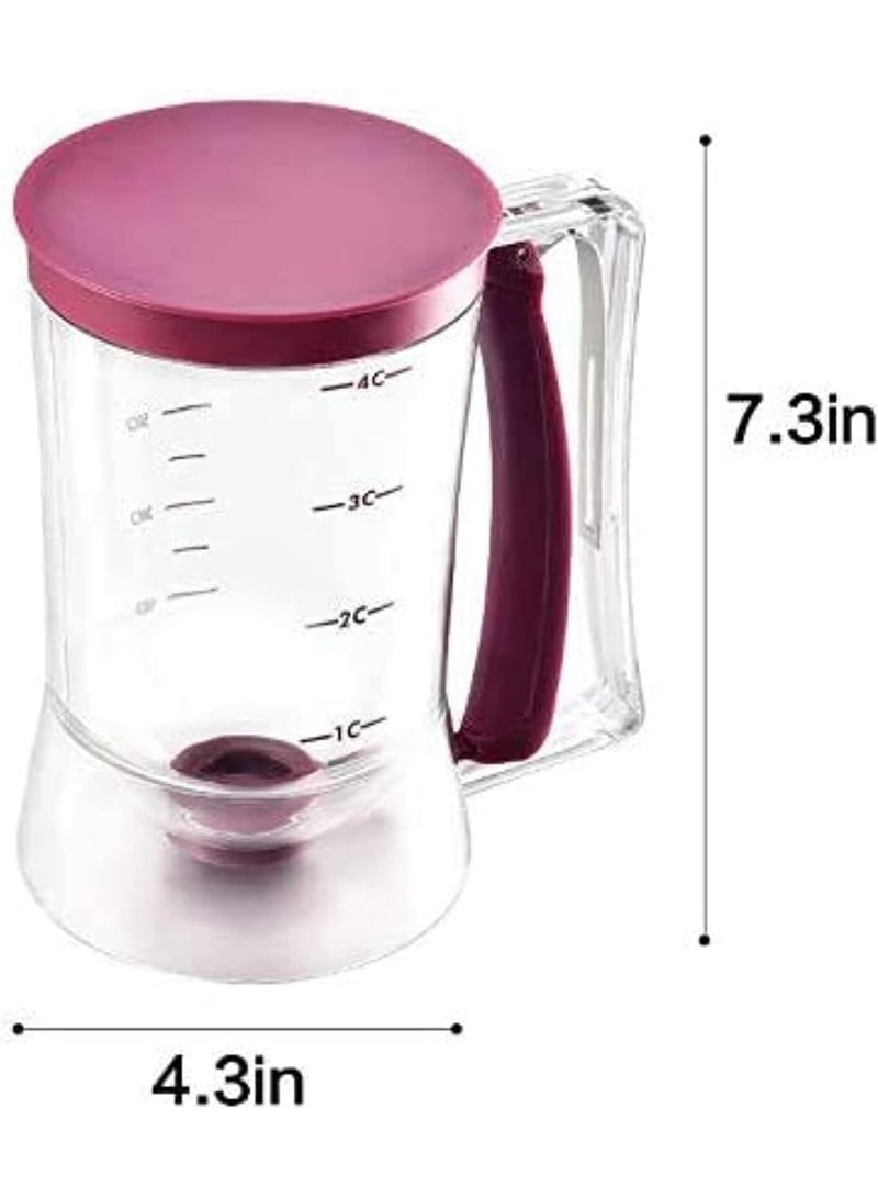 Pancake Cupcake Batter Dispenser Tool - Great For Cupcakes Muffins Creeps Cakes & Belgian Waffles Plastic Cups With Measuring Label Best Baking Accessories - Image 3