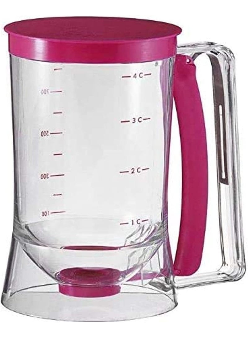 Pancake Cupcake Batter Dispenser Tool - Great For Cupcakes Muffins Creeps Cakes & Belgian Waffles Plastic Cups With Measuring Label Best Baking Accessories - Image 1