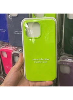 For Iphone16 Liquid Silicone Phone Case For Iphone 16Pro Max/16Pro Full Covering Drop-Resistant Protective Case-Color:fluorescent Green [with Logo]]-Applicable Model:For Iphone16pro [sealed Packaging]