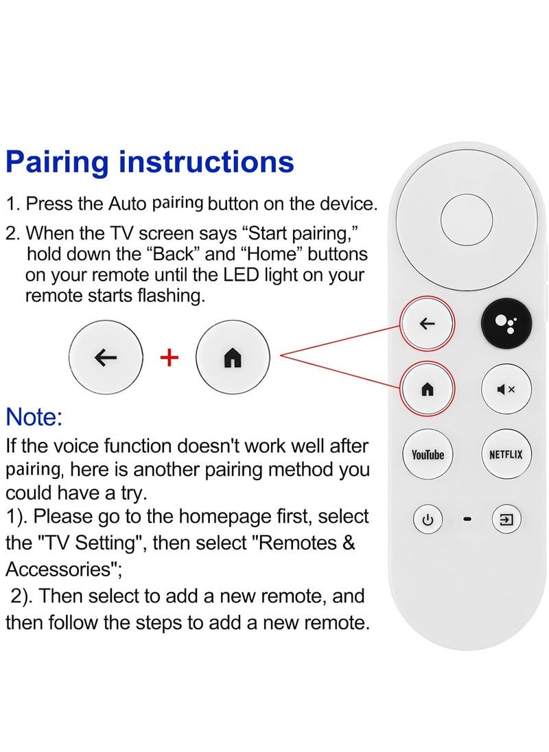 SmartGrist Voice Remote Control Replacement for 2020 Google TV 4K Snow (G9N9N GA01920) - YouTube & Netflix Shortcut Buttons - Image 5