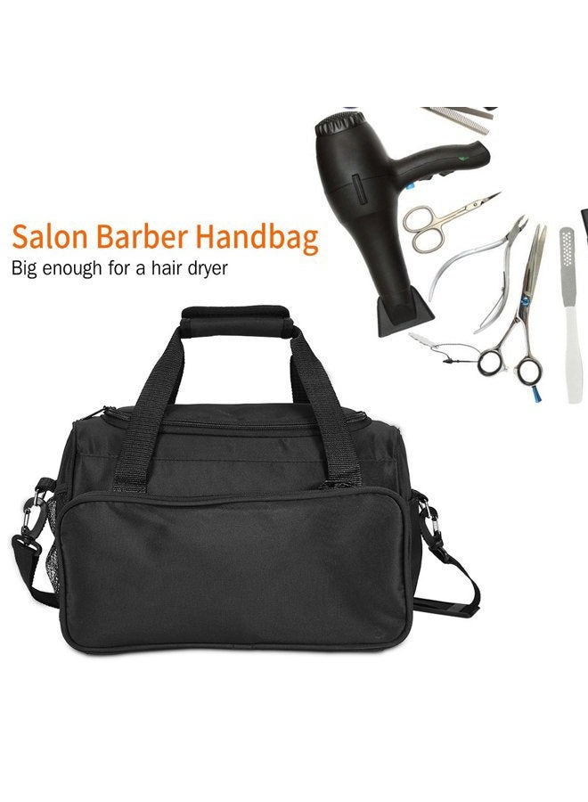 Filfeel Barber Carrying Bag, Large Capacity Professional Hairdressing Hair Equipment Salon Tool Messenger Bag Travel Storage Case, 13.8 x 7.9 x 9.4inch, Black - Image 2