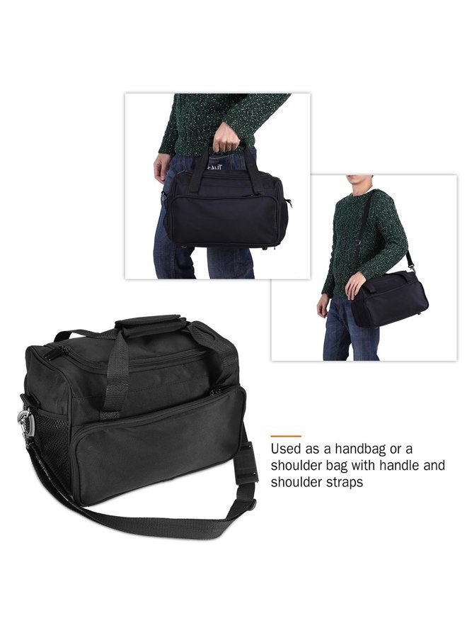 Filfeel Barber Carrying Bag, Large Capacity Professional Hairdressing Hair Equipment Salon Tool Messenger Bag Travel Storage Case, 13.8 x 7.9 x 9.4inch, Black - Image 5