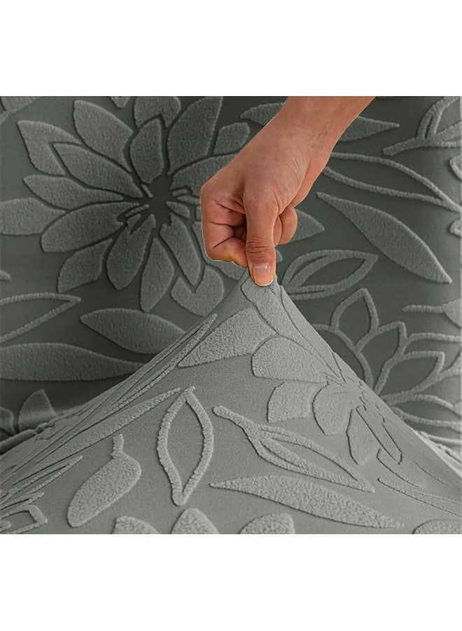 HOUSE OF QUIRK House of Quirk Stretchy Universal Camellia Jacquard Waterproof Chair Cover Removable & Washable Short Dining Chair Cover Protector Seat Slipcover (Dark Grey,Pack of 8)  - Image 5