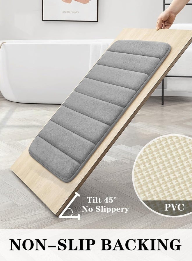 GTSOL 3-Piece Bathroom Rug Set – Ultra-Soft Memory Foam Bath Mats with Non-Slip Backing – Super Absorbent, Machine Washable, Quick Dry – Toilet Pedestal Mat Set – Grey – Ideal for Bathroom, Guest Suite & Vanity - Image 3