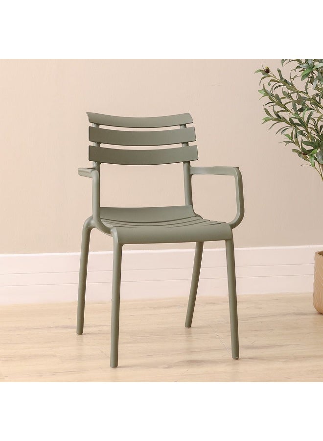 DANUBE HOME Luxury Russo Pp Chair, Modern Polypropylene Dining Chair, Lightweight & Durable, Ergonomic Comfortable Seating For Home, Kitchen, Office & Cafe Interiors  – Green - Image 1