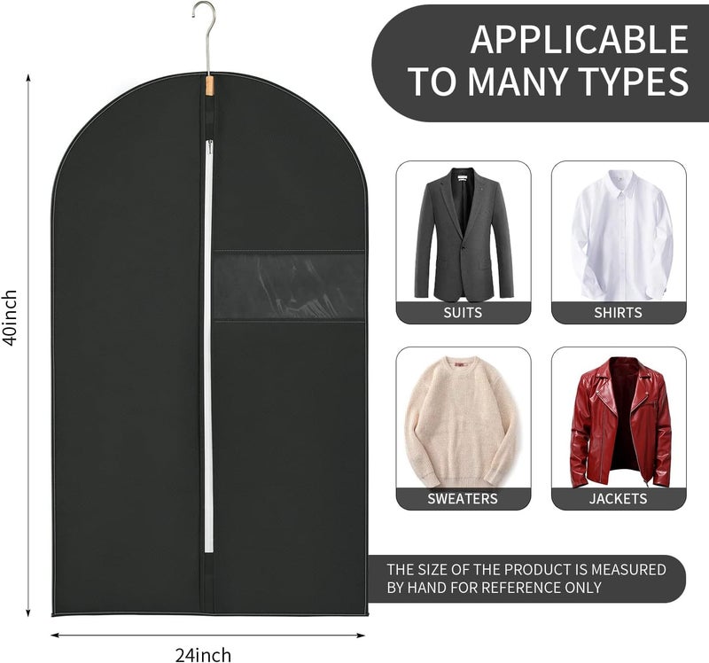 RAAHII RAAHII Blazer cover coat covers with zip for wardrobe storage of suit jacket garments sweaters saree pant organizer Black 4 Non Woven - Image 2