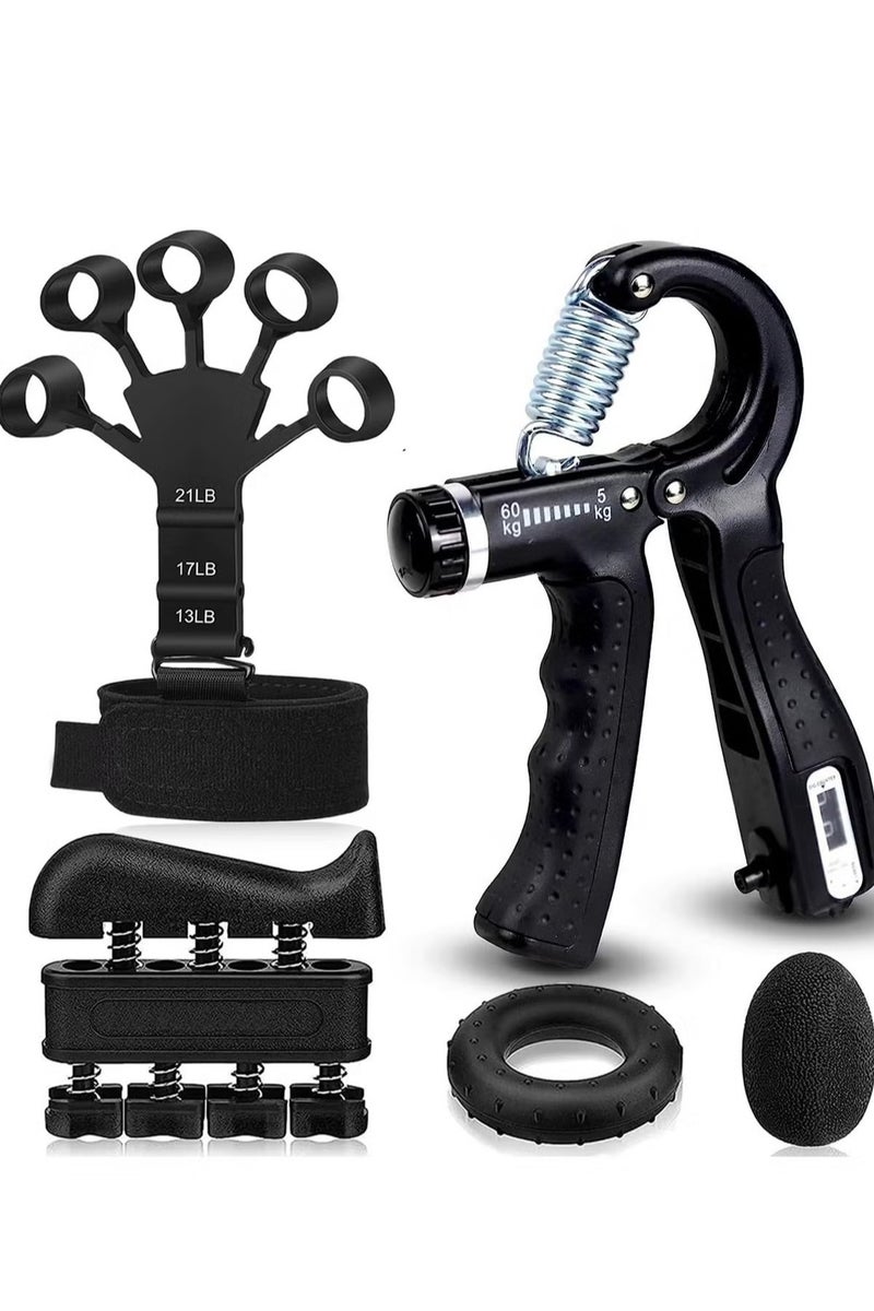 HAVEN Hand Grip Strength Trainer Kit – 5-in-1 Adjustable Forearm Exerciser, Finger Stretcher, Stress Relief Ball & Wrist Strengthener for Muscle Building, Injury Recovery, Climbers & Athletes - Image 1