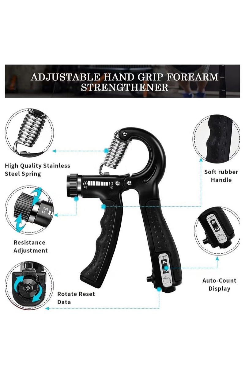 HAVEN Hand Grip Strength Trainer Kit – 5-in-1 Adjustable Forearm Exerciser, Finger Stretcher, Stress Relief Ball & Wrist Strengthener for Muscle Building, Injury Recovery, Climbers & Athletes - Image 3