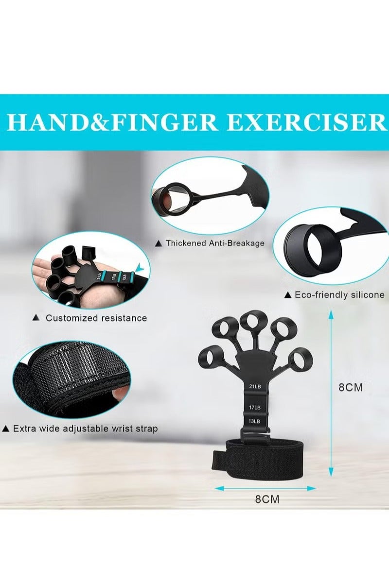 HAVEN Hand Grip Strength Trainer Kit – 5-in-1 Adjustable Forearm Exerciser, Finger Stretcher, Stress Relief Ball & Wrist Strengthener for Muscle Building, Injury Recovery, Climbers & Athletes - Image 4