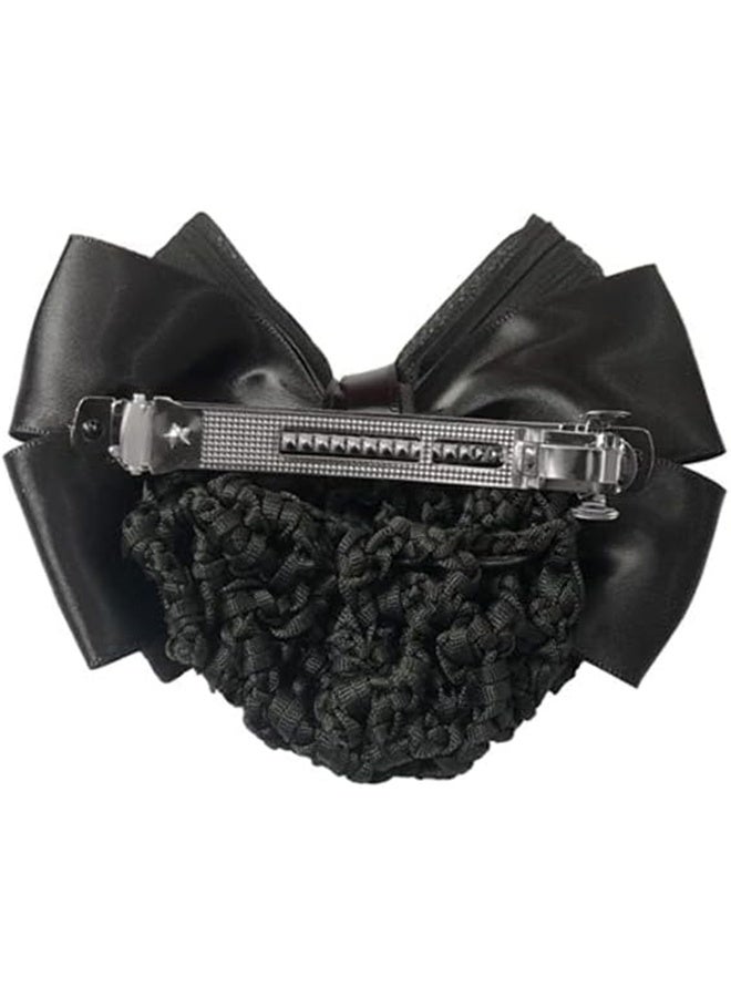 JS Snood Net Barrette Hair Clip Black - Image 2