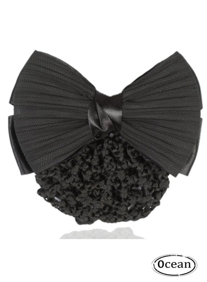 JS Snood Net Barrette Hair Clip Black - Image 1