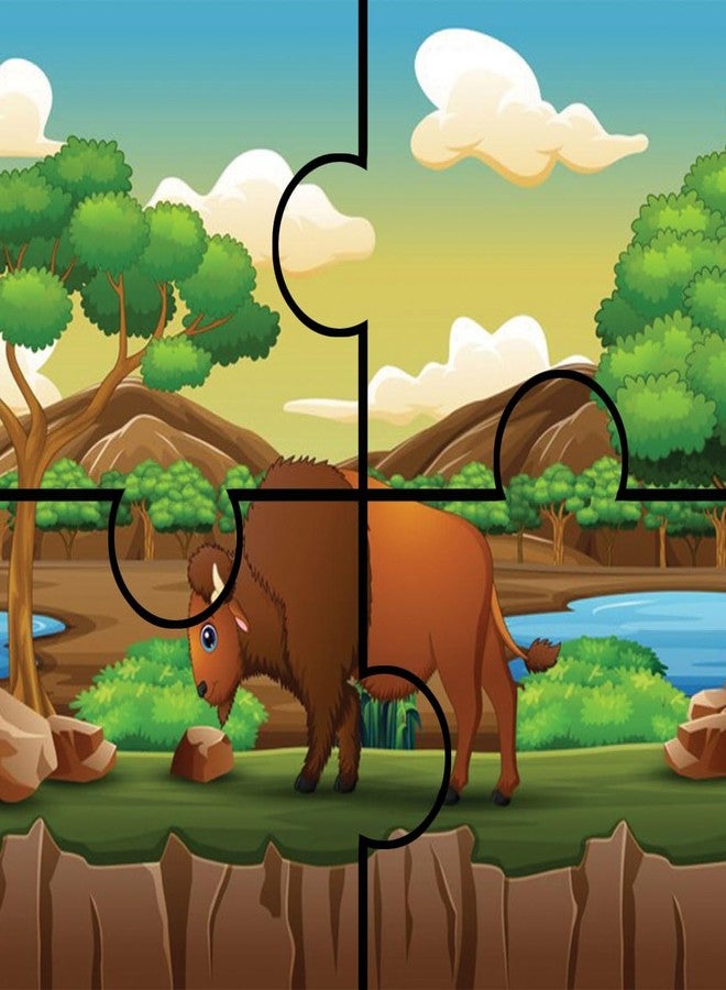 Homecute Wooden Jigsaw Puzzle Game for Children & Kids, Wooden Puzzle for Kid's, Birthday Return Gifts for Kids, Learning & Education Toy 3-4 Years Kid’s- 4 Pieces Pack of 6 (Animal with Nature) - Image 4