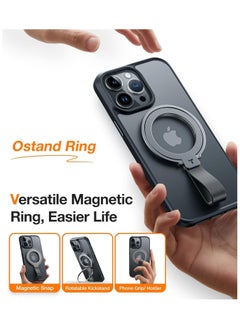 TORRAS 2024 Upgrade Magnetic Phone Grip Holder Kickstand, Compatible with PopSockets MagSafe Ring Removable, for iPhone 16,15,14, 13, 12 11 Pro/Max/Mini,Samsung Galaxy, Google (Black), Ostand Ring  - Image 2