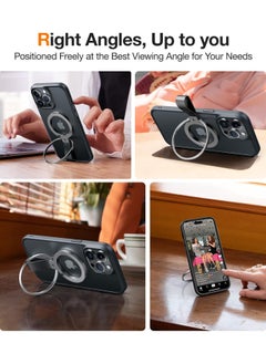 TORRAS 2024 Upgrade Magnetic Phone Grip Holder Kickstand, Compatible with PopSockets MagSafe Ring Removable, for iPhone 16,15,14, 13, 12 11 Pro/Max/Mini,Samsung Galaxy, Google (Black), Ostand Ring  - Image 3