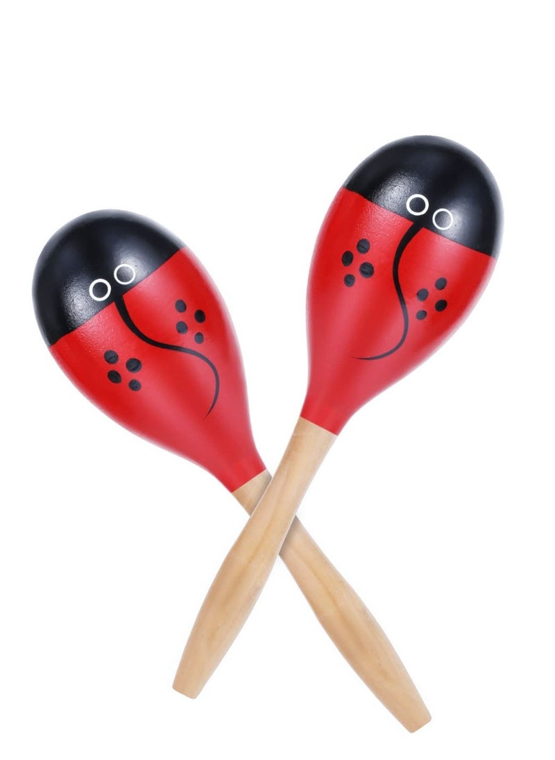 null - 2pcs Maracas Egg Shakers Musical Instruments Large Wooden Egg Shakers with Handle Musical Percussion Instruments Shaker Musical Instrument for Kids Adults - Image 1