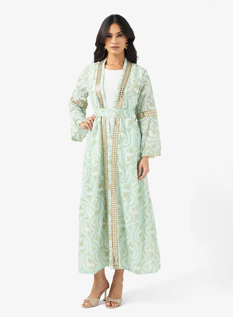 Khizana Printed Abaya with Inner