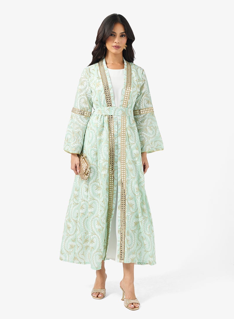 Khizana Printed Abaya with Inner - Image 1
