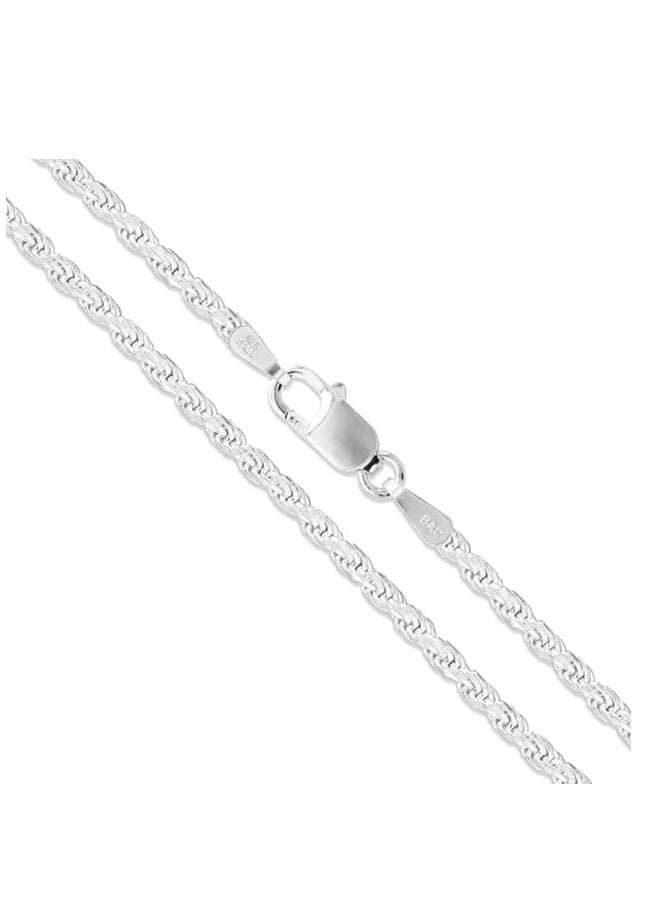 Sac Silver Sterling Silver Diamond-Cut Rope Chain 1.1mm 1.5mm 1.7mm 2mm 2.5mm Solid 925 Italy New Necklace - Image 1