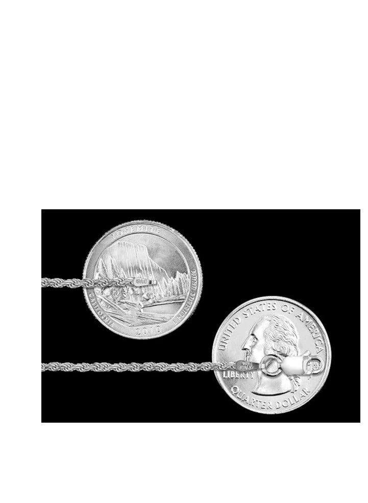 Sac Silver Sterling Silver Diamond-Cut Rope Chain 1.1mm 1.5mm 1.7mm 2mm 2.5mm Solid 925 Italy New Necklace - Image 2