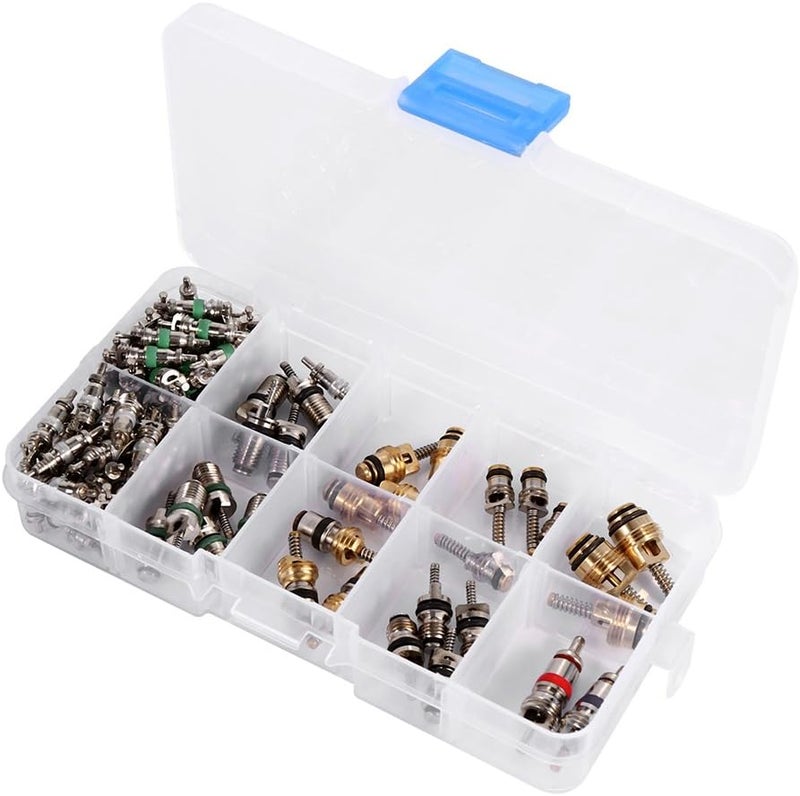 comfrt Valve Core Remover Tool with 100Pcs Car Truck Replacement Tire Tyre Valve Stem Cores Wheels and Accessories Supplies R134A Schrader Valve Kit - Image 2