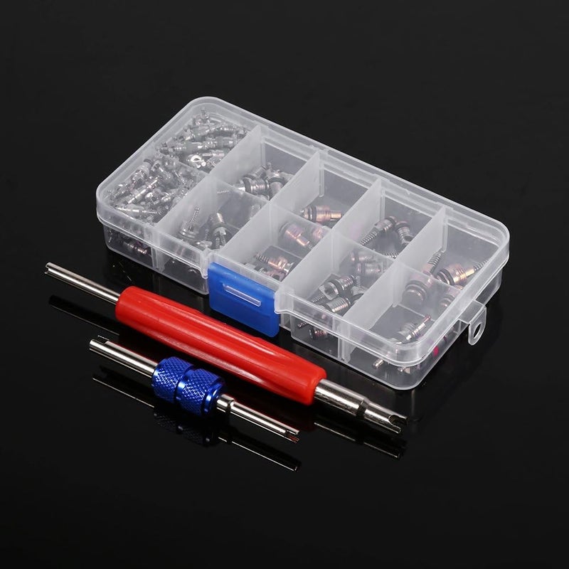 comfrt Valve Core Remover Tool with 100Pcs Car Truck Replacement Tire Tyre Valve Stem Cores Wheels and Accessories Supplies R134A Schrader Valve Kit - Image 5