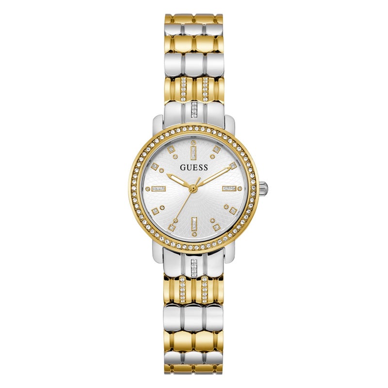 Guess Women's 2-Tone Stainless Steel Quartz Watch 30mm White Dial – GW0612L2 - Image 1