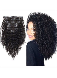 ABH AMAZINGBEAUTY HAIR ABH AmazingBeauty Hair Remy Kinkys Curly Clip in Hair Extensions 3C and 4A Type for African Americans, Natural Color 120 Gram 16 Inch for Bantu Knotted, Twisted Out  - Image 1