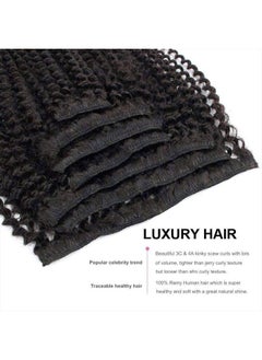 ABH AMAZINGBEAUTY HAIR ABH AmazingBeauty Hair Remy Kinkys Curly Clip in Hair Extensions 3C and 4A Type for African Americans, Natural Color 120 Gram 16 Inch for Bantu Knotted, Twisted Out  - Image 4