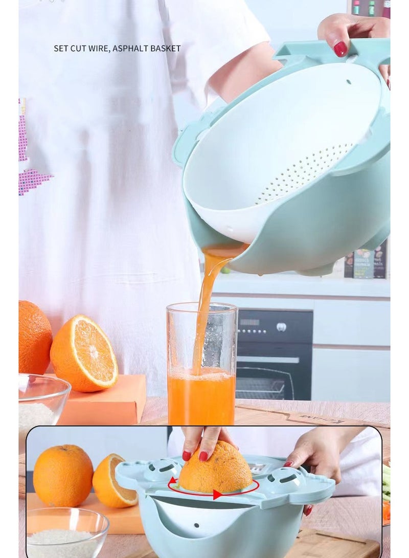 7 in 1 Multifunction Kitchen Gadget set Salad Spinner Vegetable Dryer Grater Slicer Large Salad Spinner and 5 Blade Slicer, Drainer, Vegetable Dryer with a Pouring Spout - Image 2