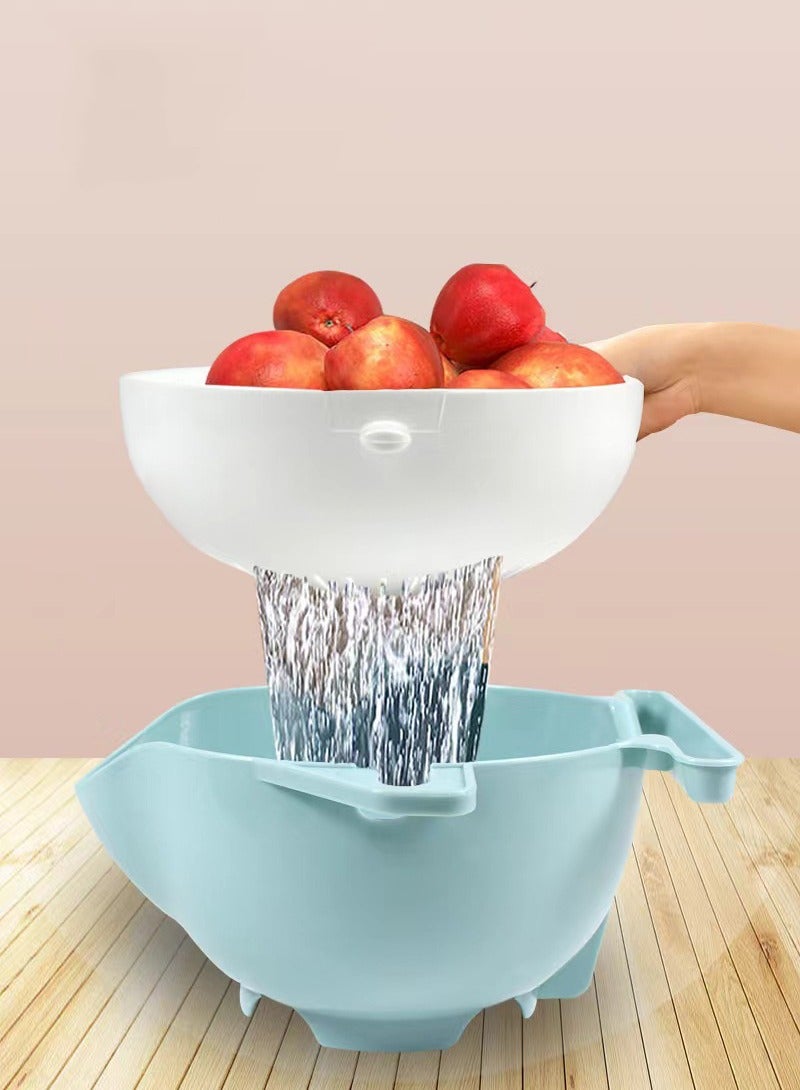 7 in 1 Multifunction Kitchen Gadget set Salad Spinner Vegetable Dryer Grater Slicer Large Salad Spinner and 5 Blade Slicer, Drainer, Vegetable Dryer with a Pouring Spout - Image 4