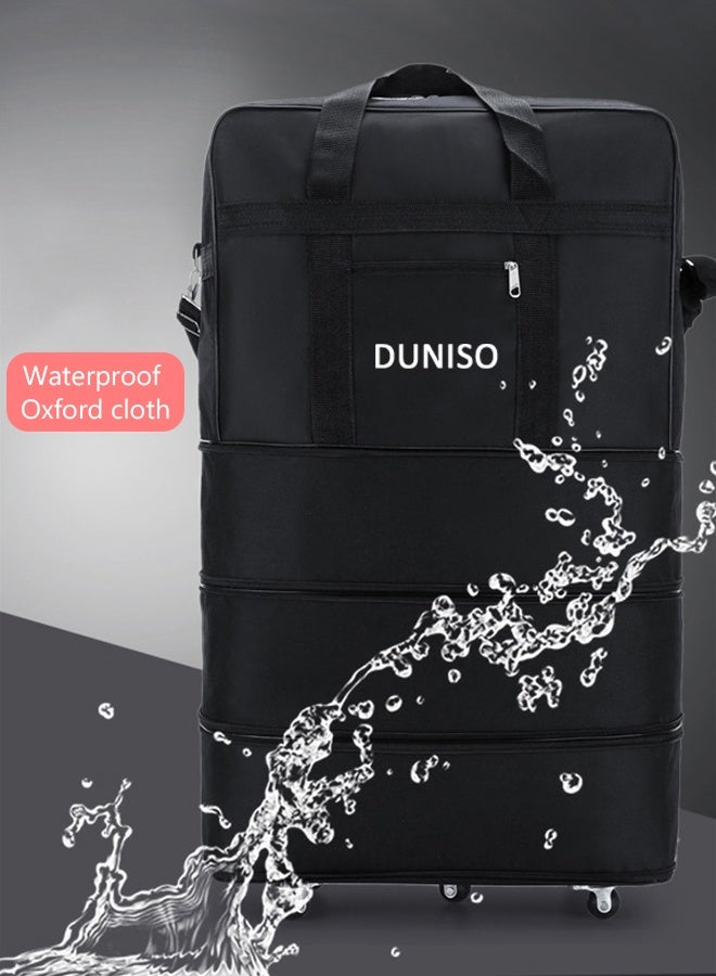 DUNISO Expandable Foldable Luggage Bag Suitcase Collapsible Rolling Travel Luggage Bag Duffel Bag Rolling Wheeled Suitcase Travel Oxford Duffel Bag for Men and Women Lightweight Large Capacity Suitcases - Image 2