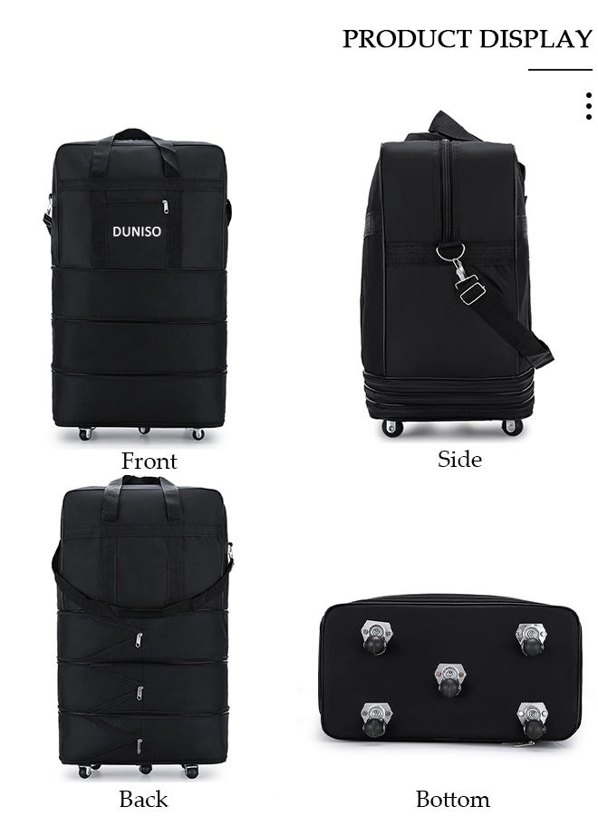 DUNISO Expandable Foldable Luggage Bag Suitcase Collapsible Rolling Travel Luggage Bag Duffel Bag Rolling Wheeled Suitcase Travel Oxford Duffel Bag for Men and Women Lightweight Large Capacity Suitcases - Image 4