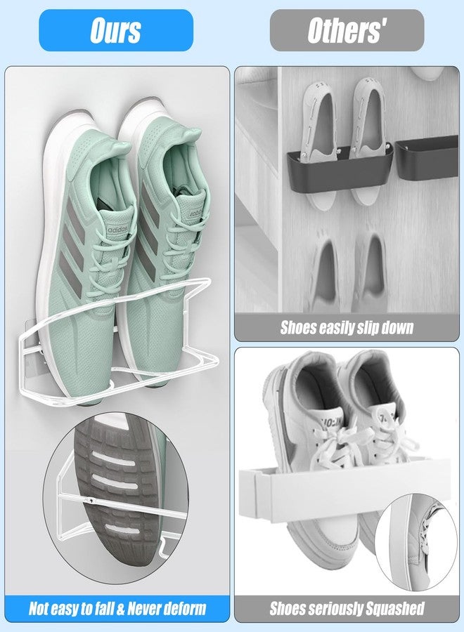 PrimZooty Wall Mounted Shoe Rack 10 Pack, with Sticky Hanging Strips, Metal Wall Shoe Storage, Hanging Shoe Organizer for Wall/RV/Door - Image 3