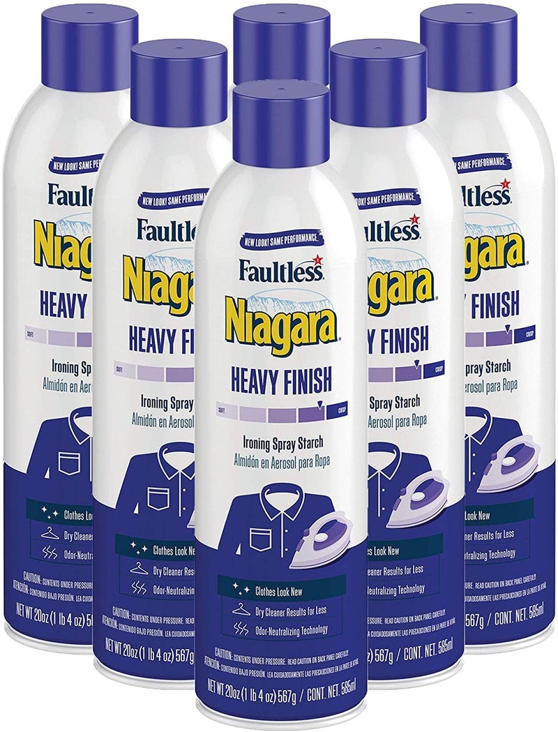 Niagara Heavy Starch Spray (20 oz, 6-Pack) - Niagara Heavy Finish Liquid Starch: Iron Aid Spray Pack for Clothes & Fabrics - Image 1