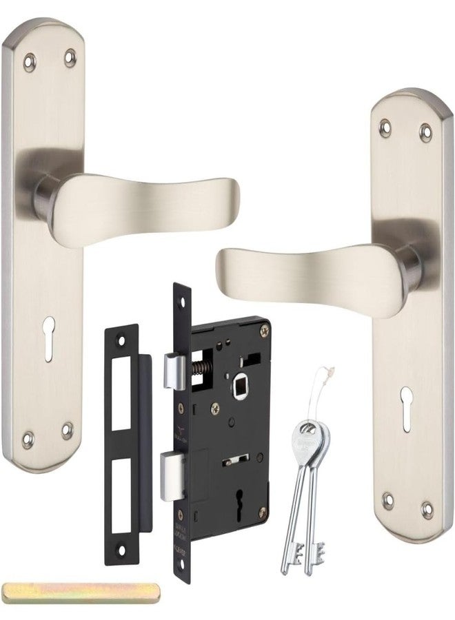 Trevi mortice lock set قفل باب نقر تريفي بمقبض، أقفال أبواب أمان شديدة التحمل للباب الرئيسي وغرفة النوم والشرفة، أقفال مكتب منزلي مع مزلاج ضغط لـ 3 مفاتيح | لمسة نهائية غير لامعة | - Image 3