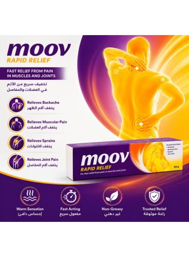 Moov Fast Pain Relief Cream - 6pc - (50g) - Image 3