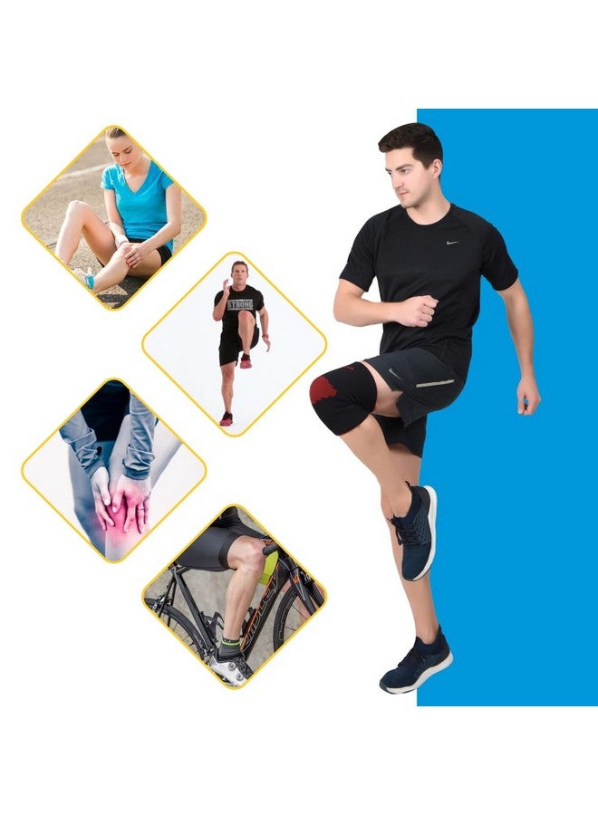 AccuSure دعامة الركبة من أكيوشير نيونبرين - أفضل دعم لالتهاب المفاصل، تمزق الرباط الصليبي الأمامي، صالة الألعاب الرياضية، الجري، كرة السلة، تمزق الغضروف، الرياضة، تخفيف آلام المفاصل، التعافي من الإصابات للرجال والنساء - Image 2