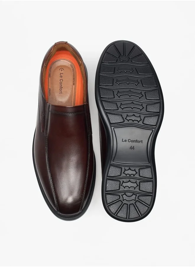 لو كونفورت Men's Solid Slip-On Loafers