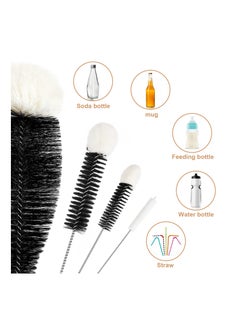 SYOSI Cleaning Bottle Brush 4 Pcs Long Bottle Brushes for Cleaning Narrow Neck Glass Pipe Glass Tea Coffee Cup Sports Water Bottles Kettle Brush Straw Tube and Baby Bottle Brush  - Image 4