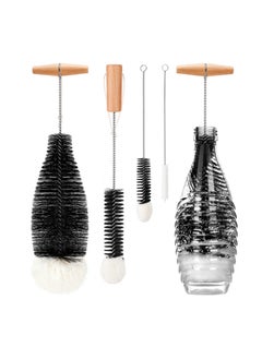SYOSI Cleaning Bottle Brush 4 Pcs Long Bottle Brushes for Cleaning Narrow Neck Glass Pipe Glass Tea Coffee Cup Sports Water Bottles Kettle Brush Straw Tube and Baby Bottle Brush  - Image 1
