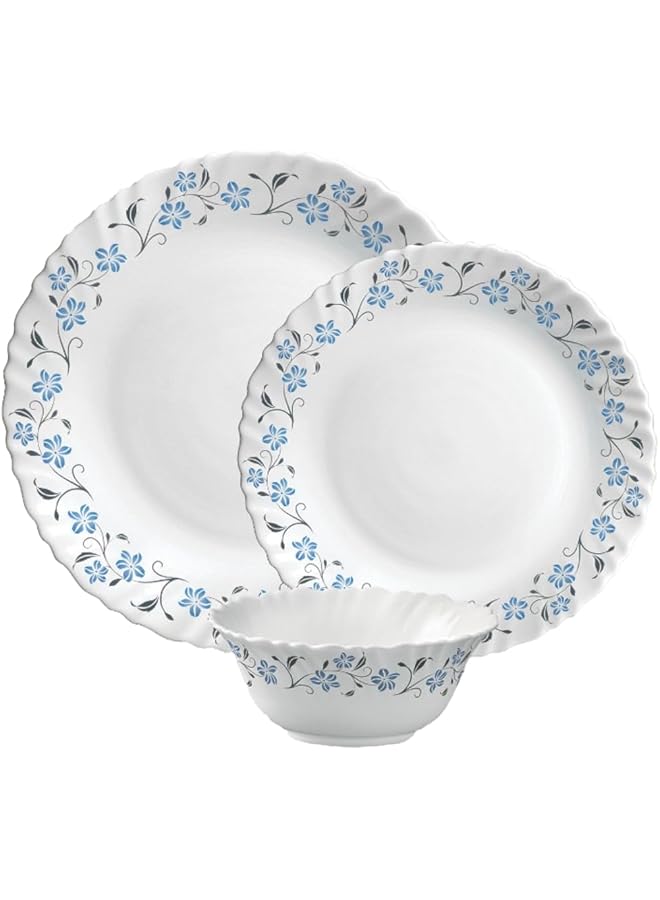 Laopala Classic 38 Pcs Dinner Sets Glass Material Plates Grace Blue Dinner Set Microwave Safe And Dishwasher Safe Minimalist Style Lightweight Bowls Cups Plates Set Reusable - Image 1
