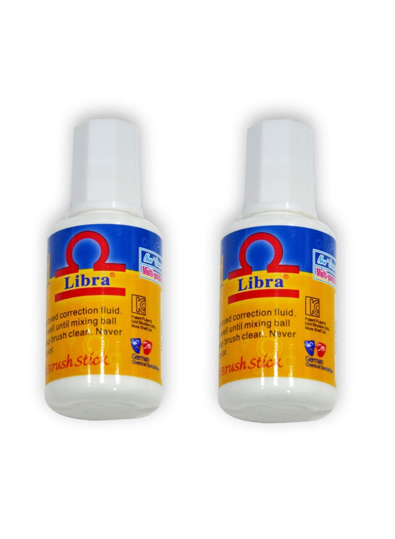 Libra Correction Fluid With Brush (12ml) – German Chemical (Pack of 2) - Image 2