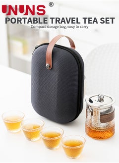 UNUNS Glass Tea Set,Portable Small Glass Teapot With 1 Infuser And 4 Cups,For Travel,Business Trip,Hotel  - Image 2
